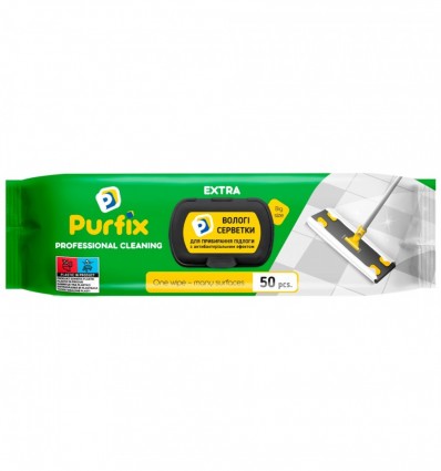 Салфетки влажные хозяйственные, для уборки EXTRA, 50шт., Purfix (san.92476)