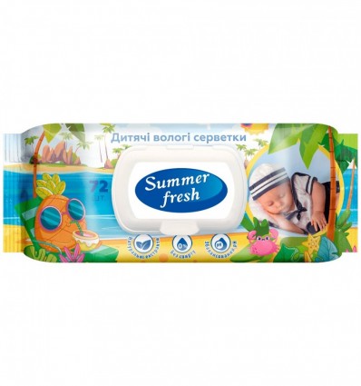 Салфетки влажные детские, Super Pack, 72шт., Summer Fresh (san.91882)