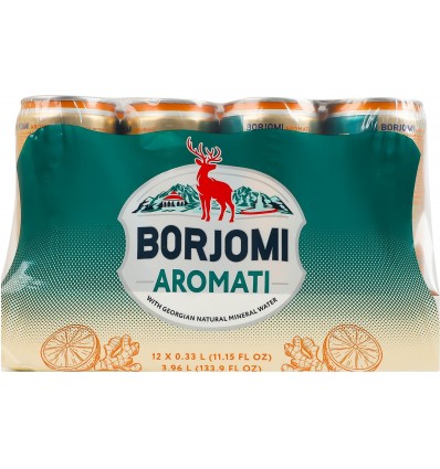 Borjomi Напиток безалкогольный Aromati сильногазированный с цитрусовым ароматом и корня имбиря 12 x 