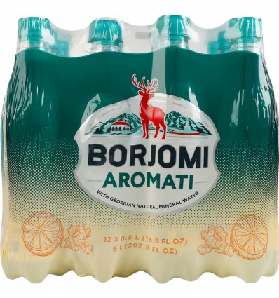 Borjomi Напиток безалкогольный Aromati сильногазированный с ароматом цитрусовых и корня имбиря 12 х 