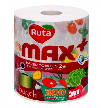 Ruta Рушники Max Plus паперові білі 2ш 1рул