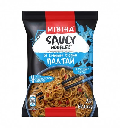 Мивина Вермишель Saucy noodles со вкусом в стиле Пад Тай с ростками бамбука быстрого приготовления 9