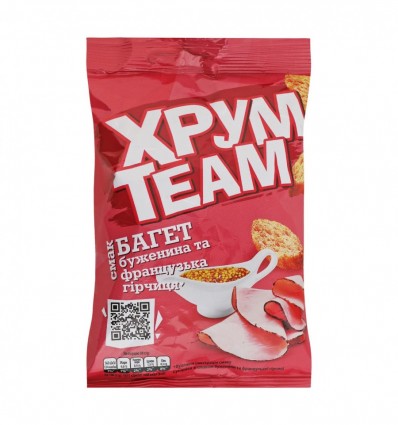 ХрумTeam Сухарики Багет Буженина та французька гірчиця 55г