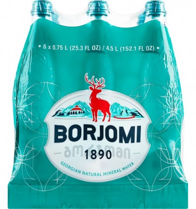 Вода минеральная Borjomi сильногазированная природная 6 х 0.75л