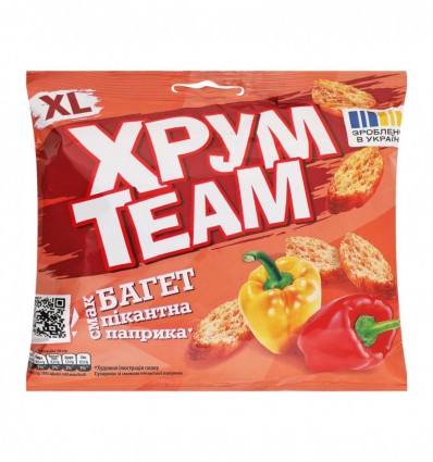 ХрумTeam Сухарики Багет Пікантна паприка 90г