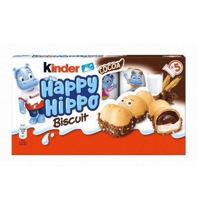 Kinder Вафля Biscuit Happy hippo хрустящий с молочной и какао начинкой 5 х 20.7г