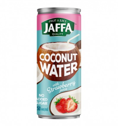 Вода кокосовая Jaffa стерилизована с соком клубники 0.25л