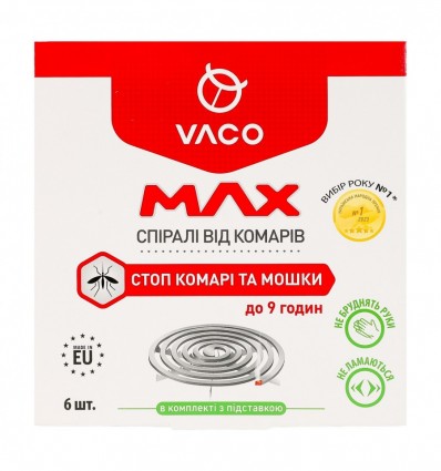 Vaco Спіралі від комарів Max 6шт