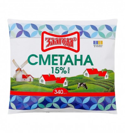 Сметана Согласие 15% 340г