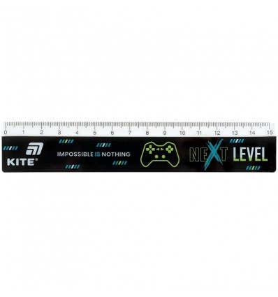 Лінійка пластикова Next Level, K26-090-2, 15см