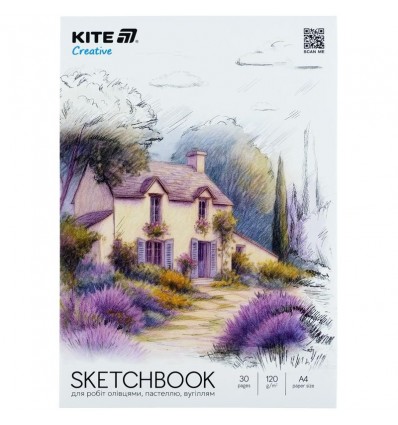 Скетчбук для робіт олівцями, A4, 30 арк., Kite Creative , K-1278