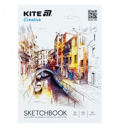 Скетчбук для работ карандашами, A5, 30 л., Kite Creative, K-1277