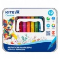 Маркери акрилові з рідкими чорнилами, 12шт Kite Creative , K-1161