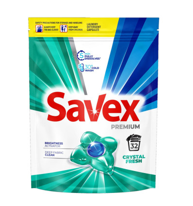Капсулы Savex Фреш для стирки универсальные 32 штук