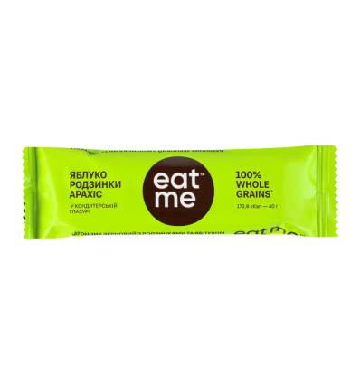 Батончик зерновий Eat Me родзинки-яблуко-арахіс 40г