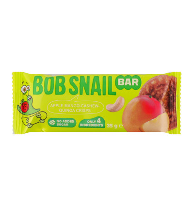 Батончик фруктово-горіховий Bob Snail Яблуко-манго-кеш'ю-кріспи кіноа 35г