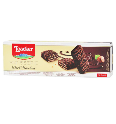 Loacker Печенье Patisserie Фундук и темный вафельный шоколад 100г
