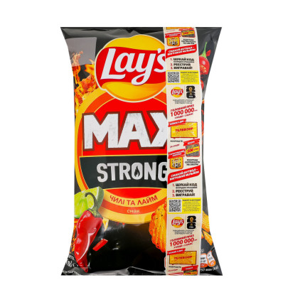 Чипсы картофельные Lay`s Max Strong Чили и лайм 60г