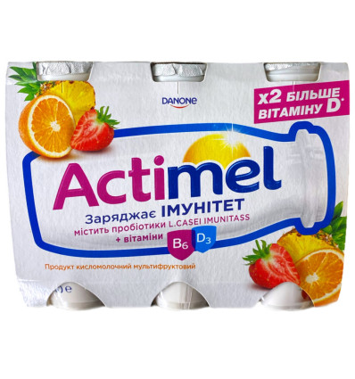 Продукт кисломолочный Actimel Мультифрукт 1.4% 100г