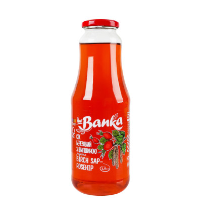 Сок the Banka березовый с настоем шиповника с пастеризованным сахаром 1л