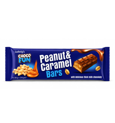 Батончики Choco Fun Peanut & Caramel у молочному шоколаді 216г.