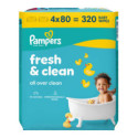Серветки Pampers Fresh Clean дитячі вологі ПрепакКороб 4X80шт