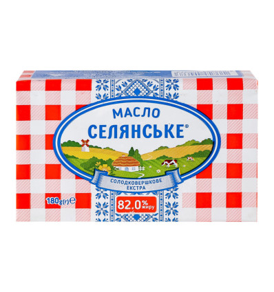 Масло Селянське солодковершкове екстра 82% 180г