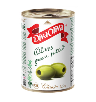 Оливки Diva Oliva зелені без кісточки 390г