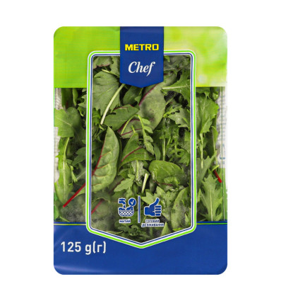 Салат Руккола-мангольд-мизуна Metro Chef мытый 125г