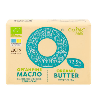 Масло Organic Milk Крестьянское сладкосливочное 72.5% 180г