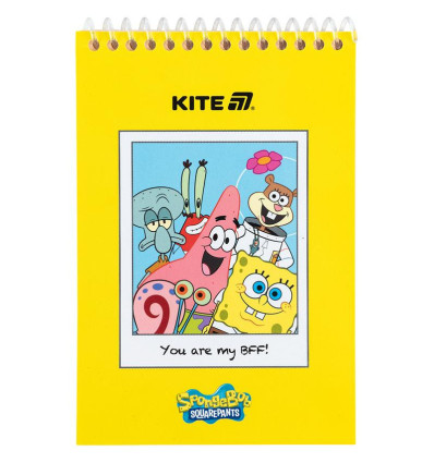 Блокнот на спіралі Kite Sponge Bob SB25-196, А6, 48 аркушів, нелінований