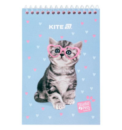 Блокнот на спирали Kite Studio Pets SP25-196, А6, 48 листов, нелинированный