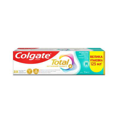 Зубная паста Colgate Total Активная Защита + чистка гель 125мл