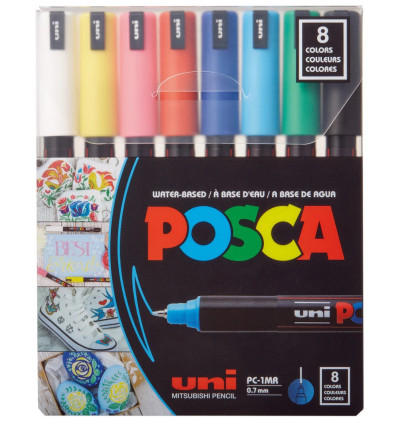 Набір маркерів uni POSCA PC-1MR 8C, 0,7мм, 8 шт
