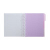 Зошит на пружині PASTEL BM.24355912-26, В5, 120 арк, клітинка, 3 розділювачі, бузковий