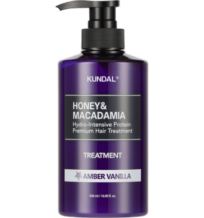 Бальзам Kundal для Мед і Макадамія Amber Vanilla для волосся інтенсивно відновлюючий 0,5л