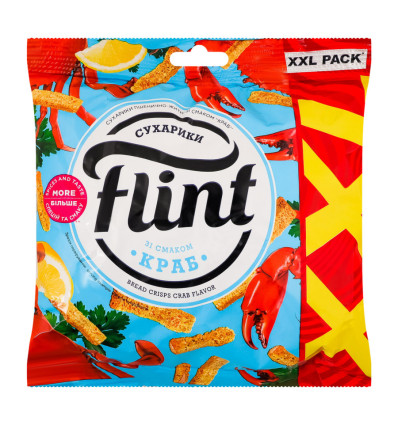 Сухарики Flint Краб пшенично-ржаные 140г
