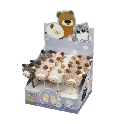 Ручка кулькова, Fluffy Lamb ZB.2022, 0,7 мм, синя