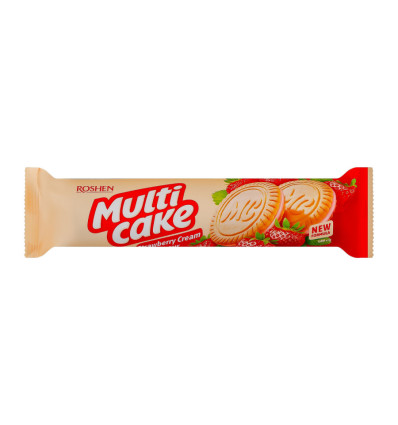 Печиво Roshen Multicake з начинкою полуниця-крем 180г