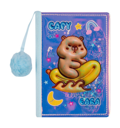 Блокнот CAPYBARA, А5, 80 л., клетка, с глитером, ассорти, KIDS Line, ZB.700028