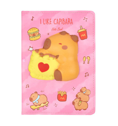 Блокнот со сквишем CAPYBARA, А5, 80 л., клетка, ассорти, KIDS Line, ZB.700030