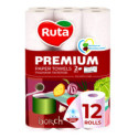 Полотенца Ruta Premium бумажные белые 12рул 2ш