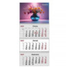 Календар настінний квартальний 2027 р.,3 пр. Magic Flowers 3 , 8803-27-27-A