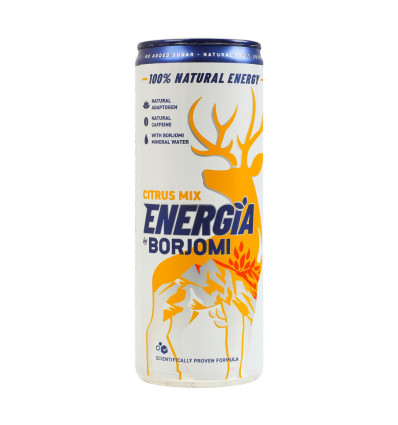 Borjomi Напиток безалкогольный Energia газированный тонизирующий соковый со вкусом цитрусовых 0.24л