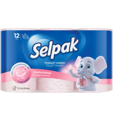 Папiр Selpak Perfumed туалетний кольоровий з ароматом Пудра 12 шт/уп