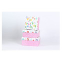 Коробки подарочные, набор 3шт, вложенные 1в1 - размер самой большой 20х20х9.5см, с глитером BM.23332