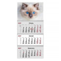 Календар настінний квартальний 2027 р.,3 пр. Cats 2 , 8803-27-8-A