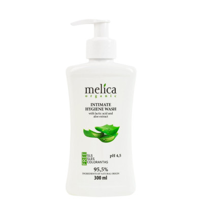 Засіб для інтимної гігієни Melica organic з молочною кислотою і екстрактом алое вера 300мл