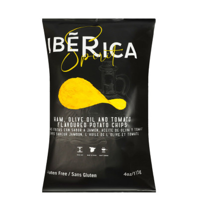 Чипси картопляні Iberica Spaniard зі смаком шинки, томатів та маслин 115г