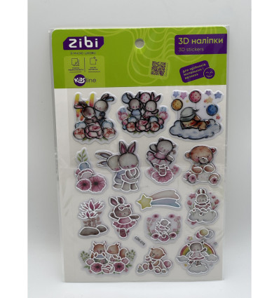 3D наліпки Закохані звірята 19 см, KIDS Line ZB.63401